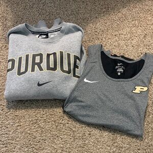 Purdue Nike Women’s Crewneck and Tank Top Bundle